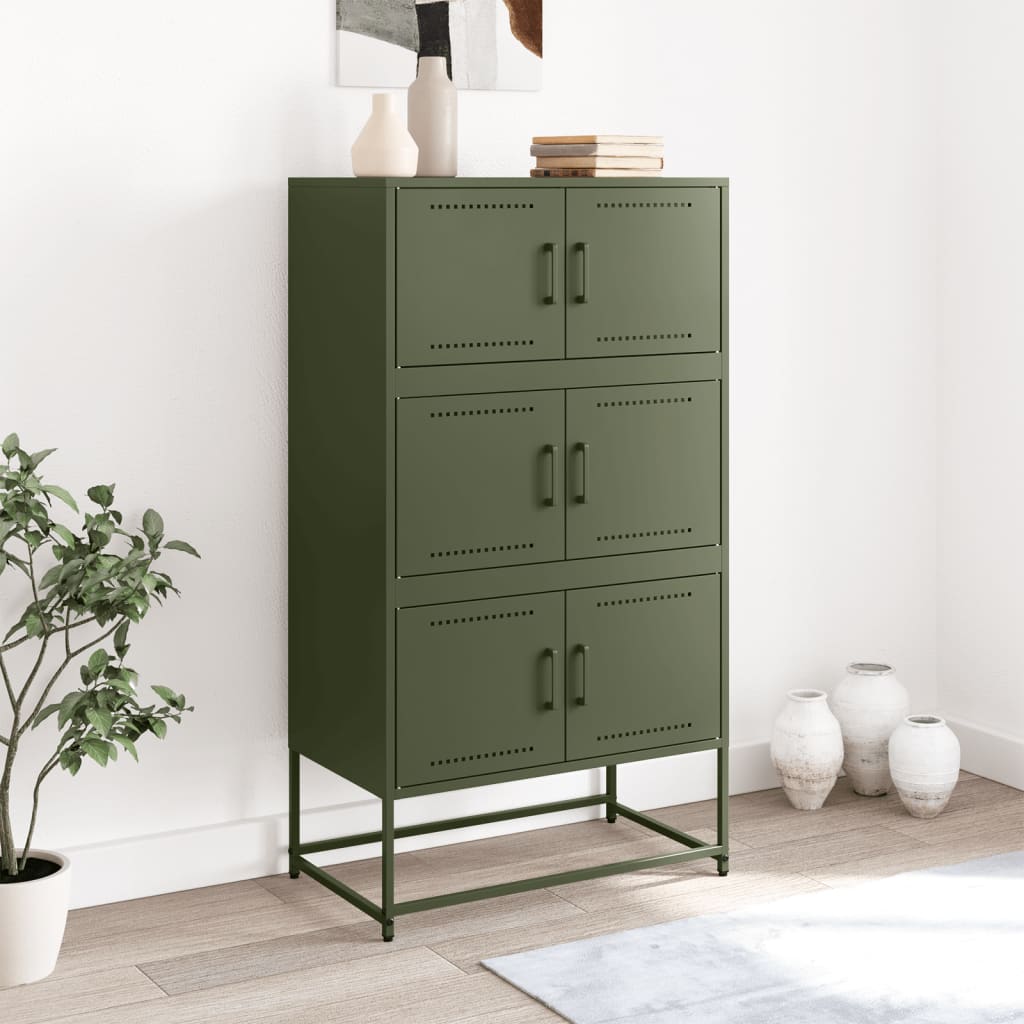 Sideboard Olive 68.5X38.5X123.5 Cm Steel