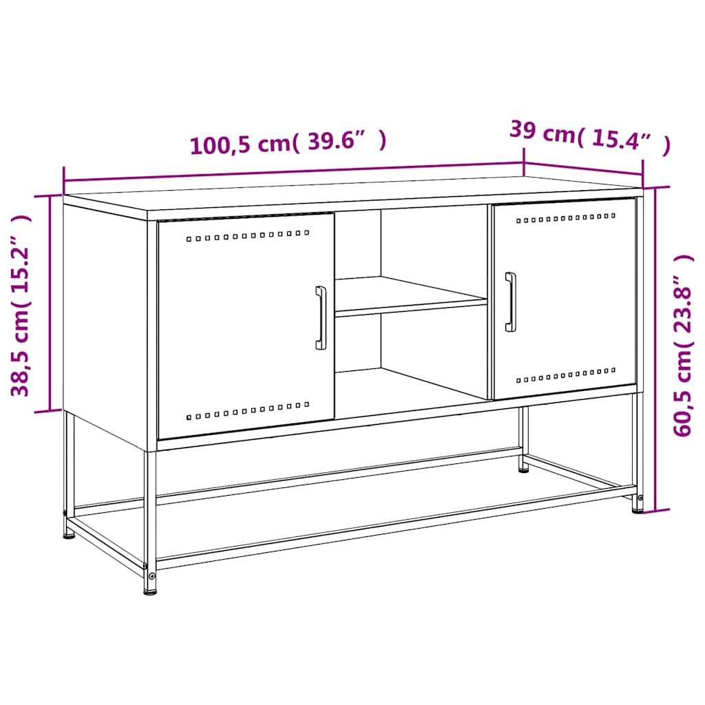 Tv Cabinet Olive 100.5X39X60.5 Cm Steel