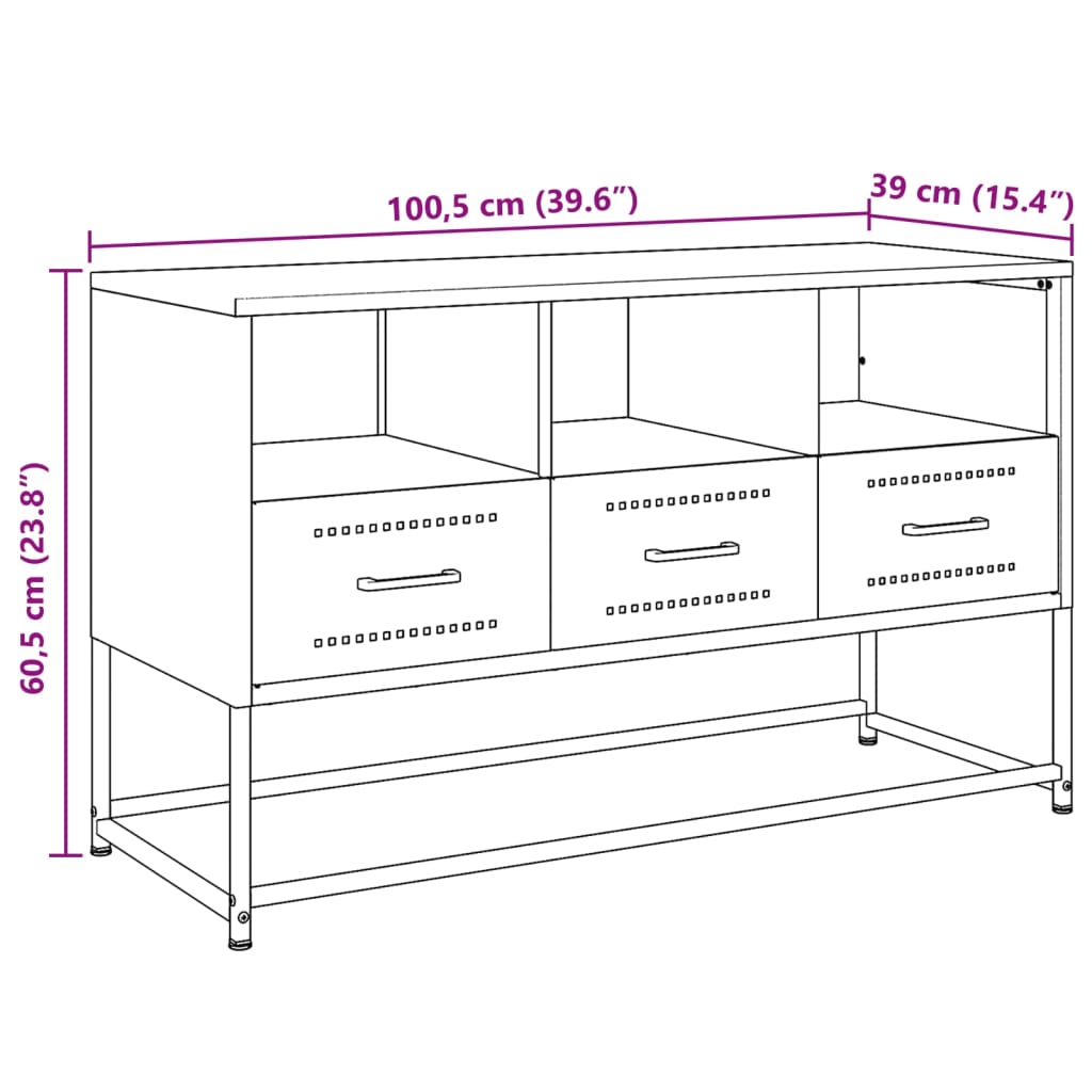 Tv Cabinet 100.5X39X60.5 Cm Steel