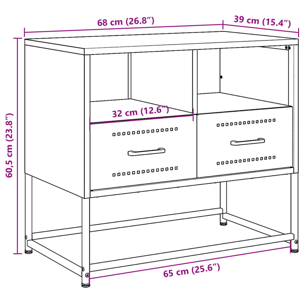 Tv Cabinet 68X39X60.5 Cm Steel