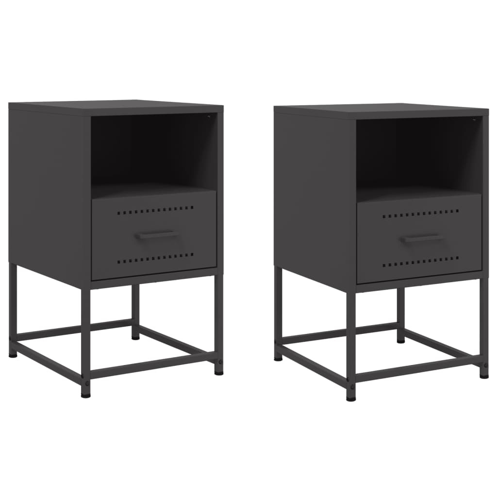 Bedside Cabinets 2 Pcs 36X39X60.5 Cm Steel