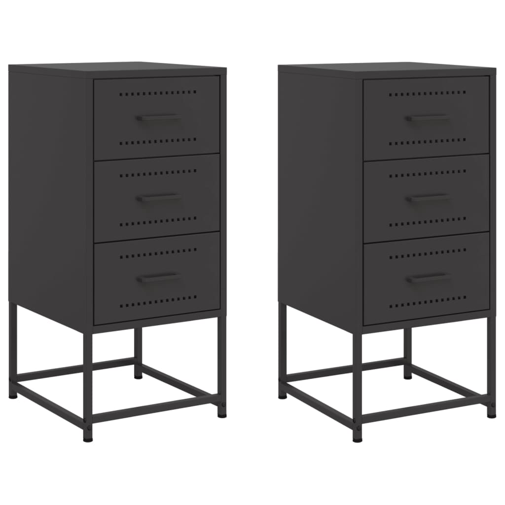Bedside Cabinets 2 Pcs 36X39X78 Cm Steel