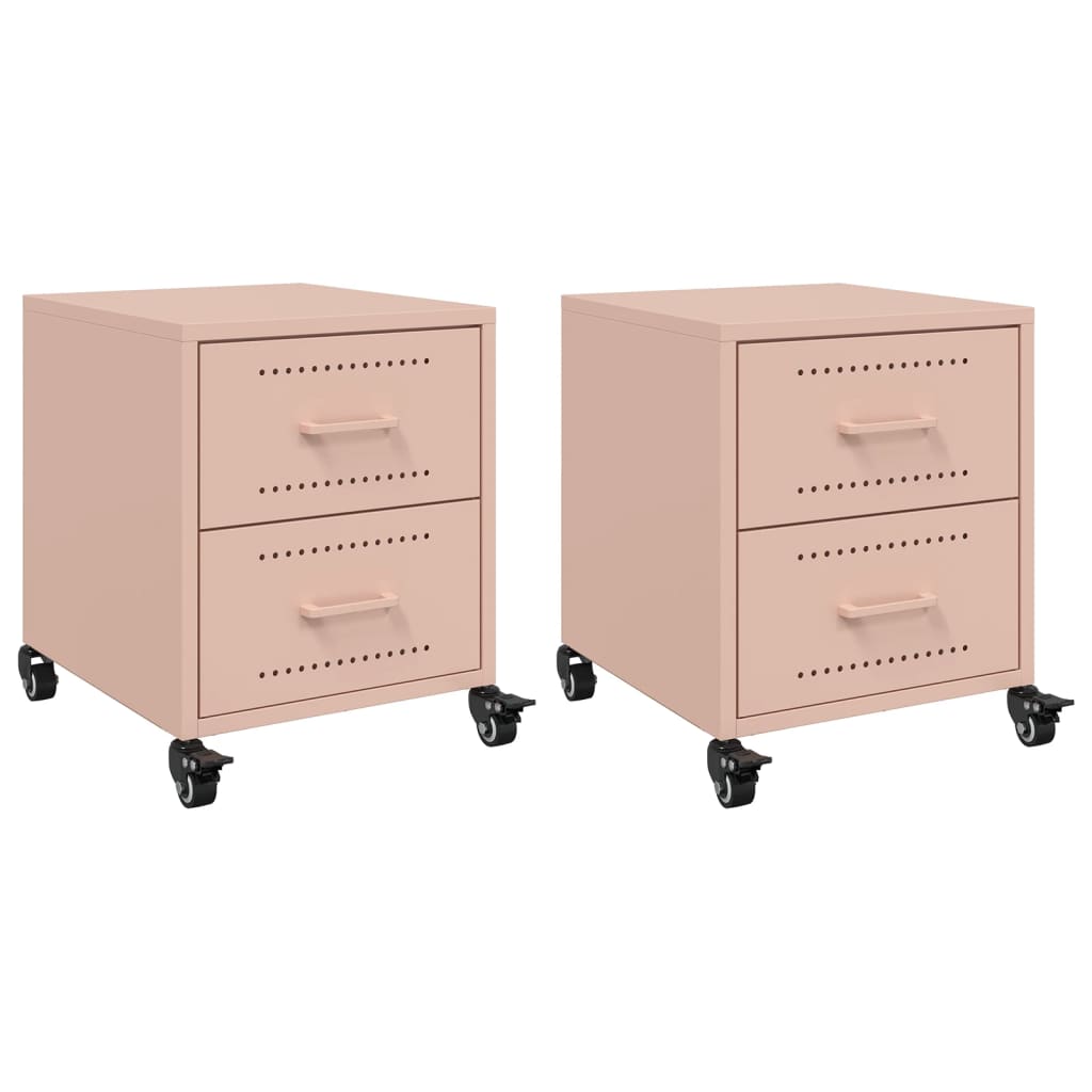 Bedside Cabinets 2 Pcs 36X39X43.5 Cm Steel