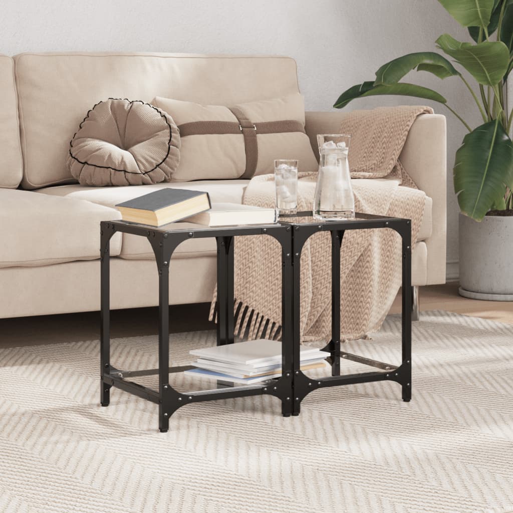 Coffee Tables With Top 2 Pcs Steel