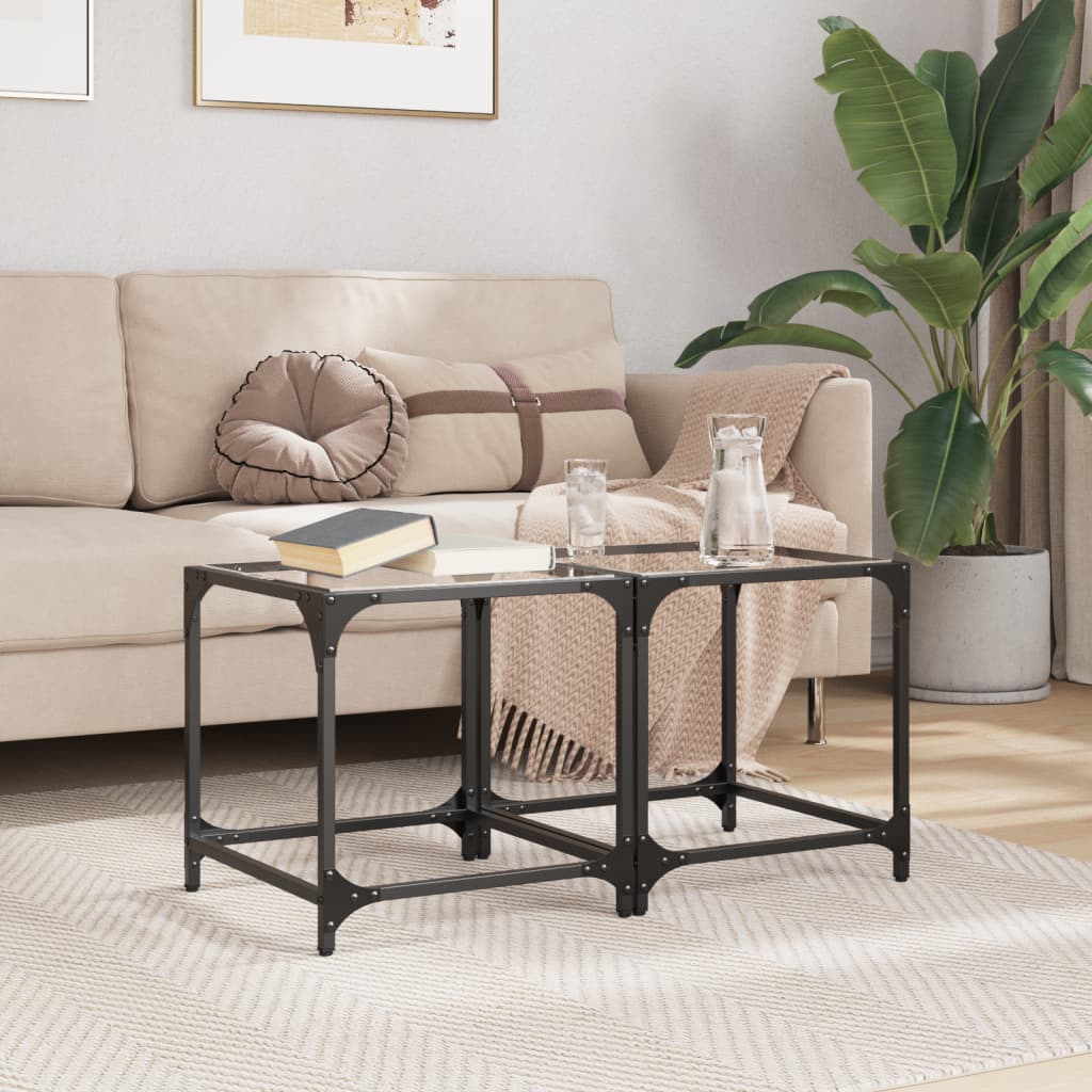 Coffee Tables With Top 2 Pcs Steel