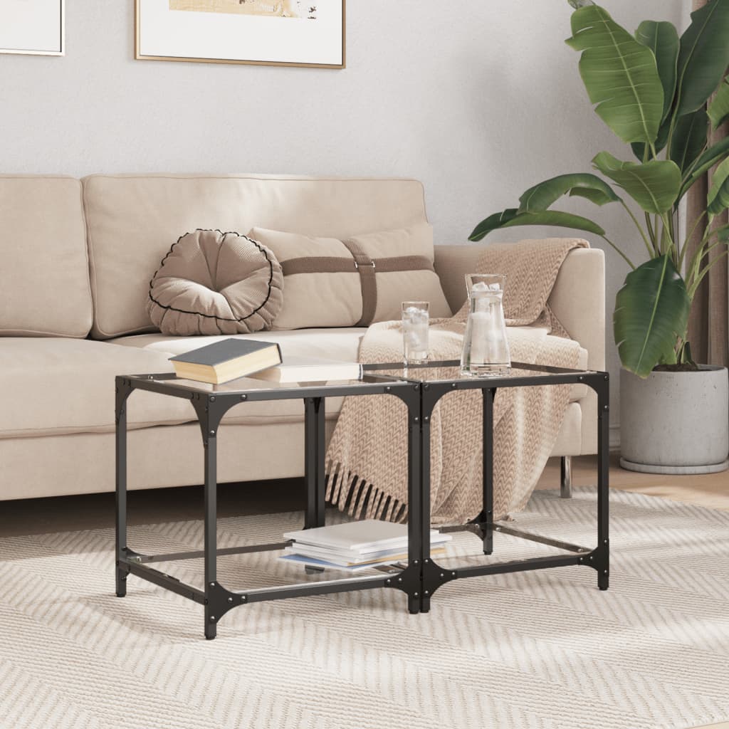 Coffee Tables With Top 2 Pcs Steel