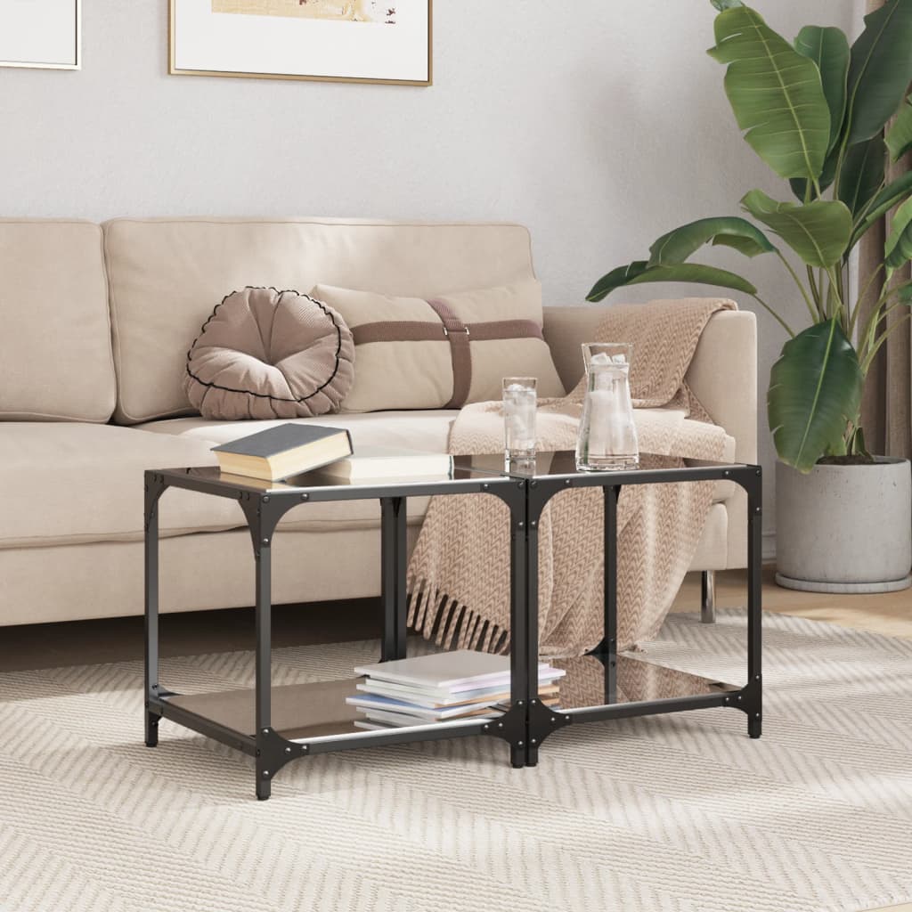Coffee Tables With Top 2 Pcs Steel