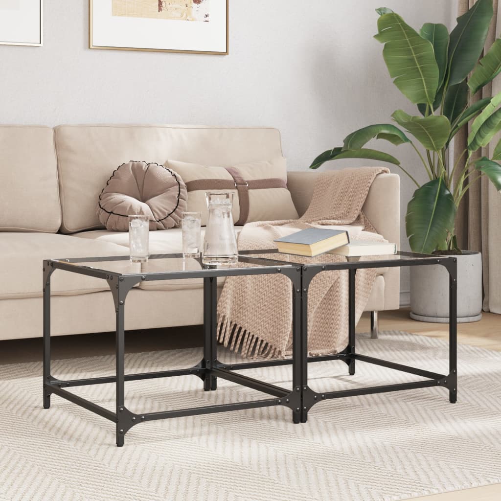Coffee Tables With Top 2 Pcs Steel