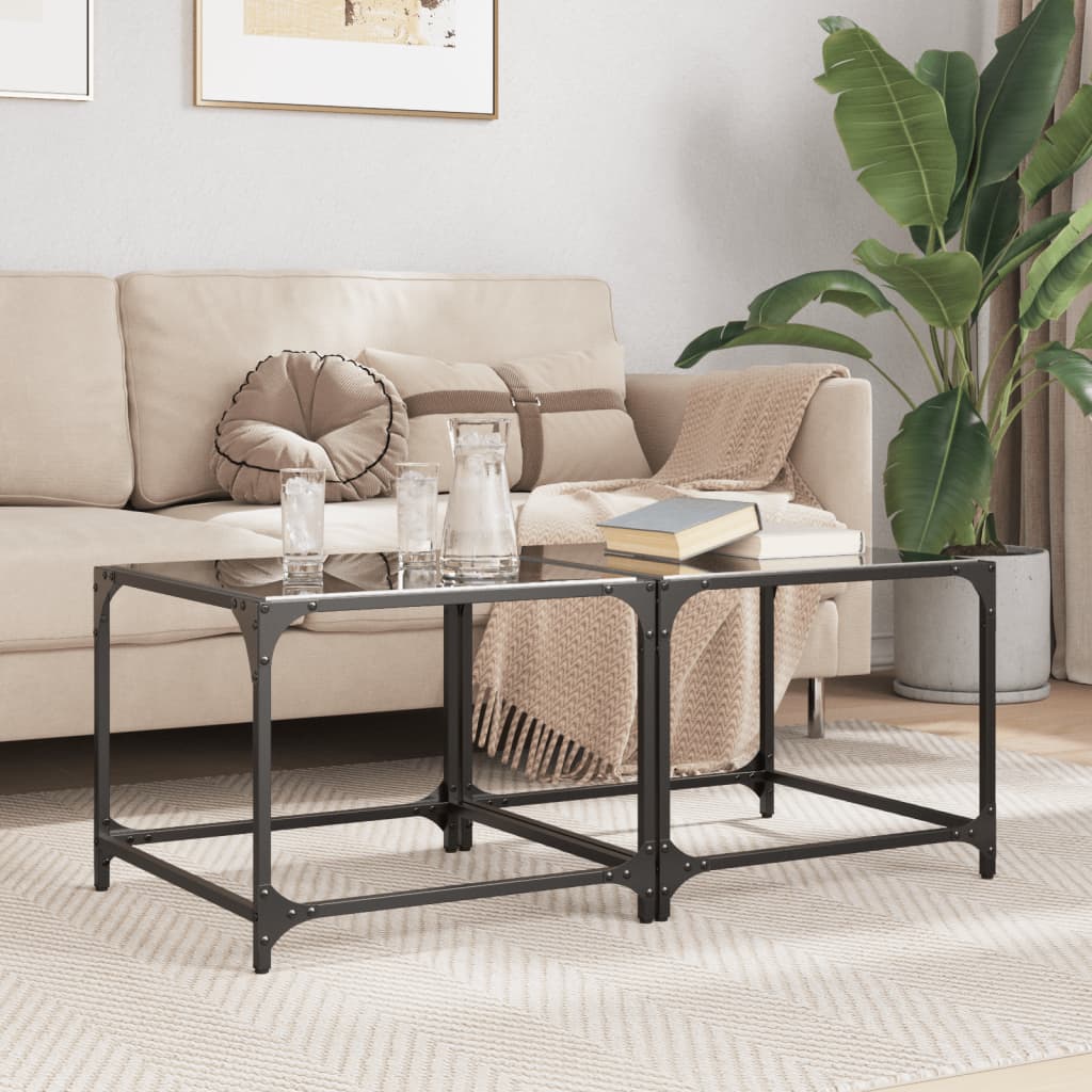 Coffee Tables With Top 2 Pcs Steel
