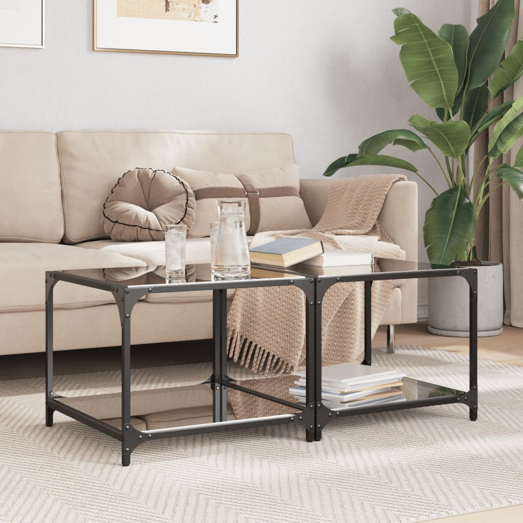 Coffee Tables With Top 2 Pcs Steel