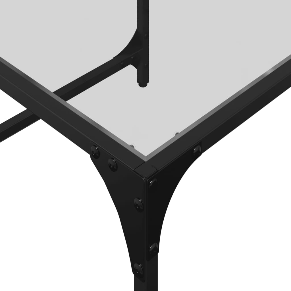 Nesting Coffee Tables 2 Pcs With Glass Top Steel