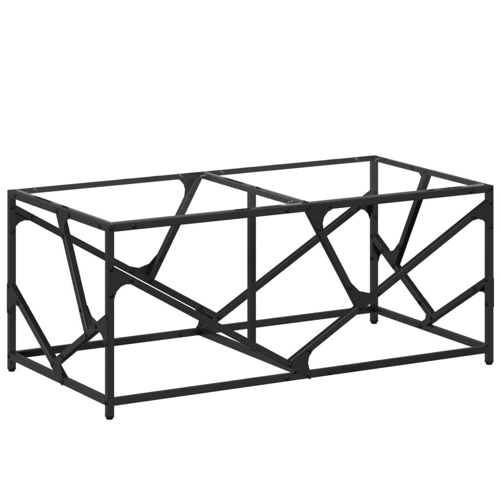 Coffee Table With Glass Top 98.5X50X41 Cm Steel