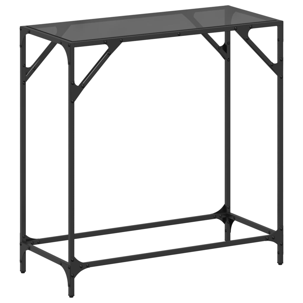 Console Table With Glass Top Steel