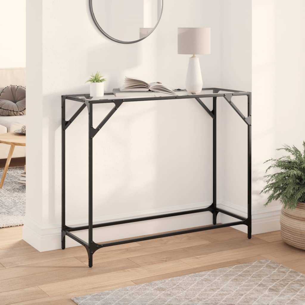 Console Table With Glass Top Steel