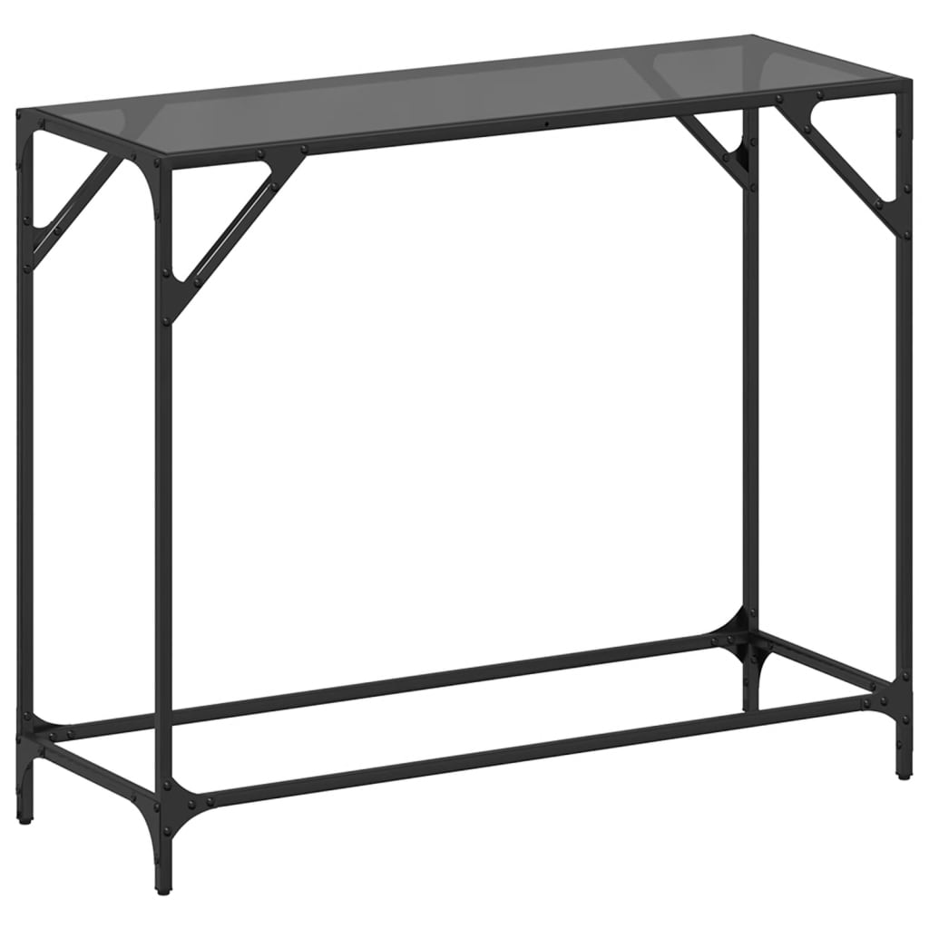 Console Table With Glass Top Steel