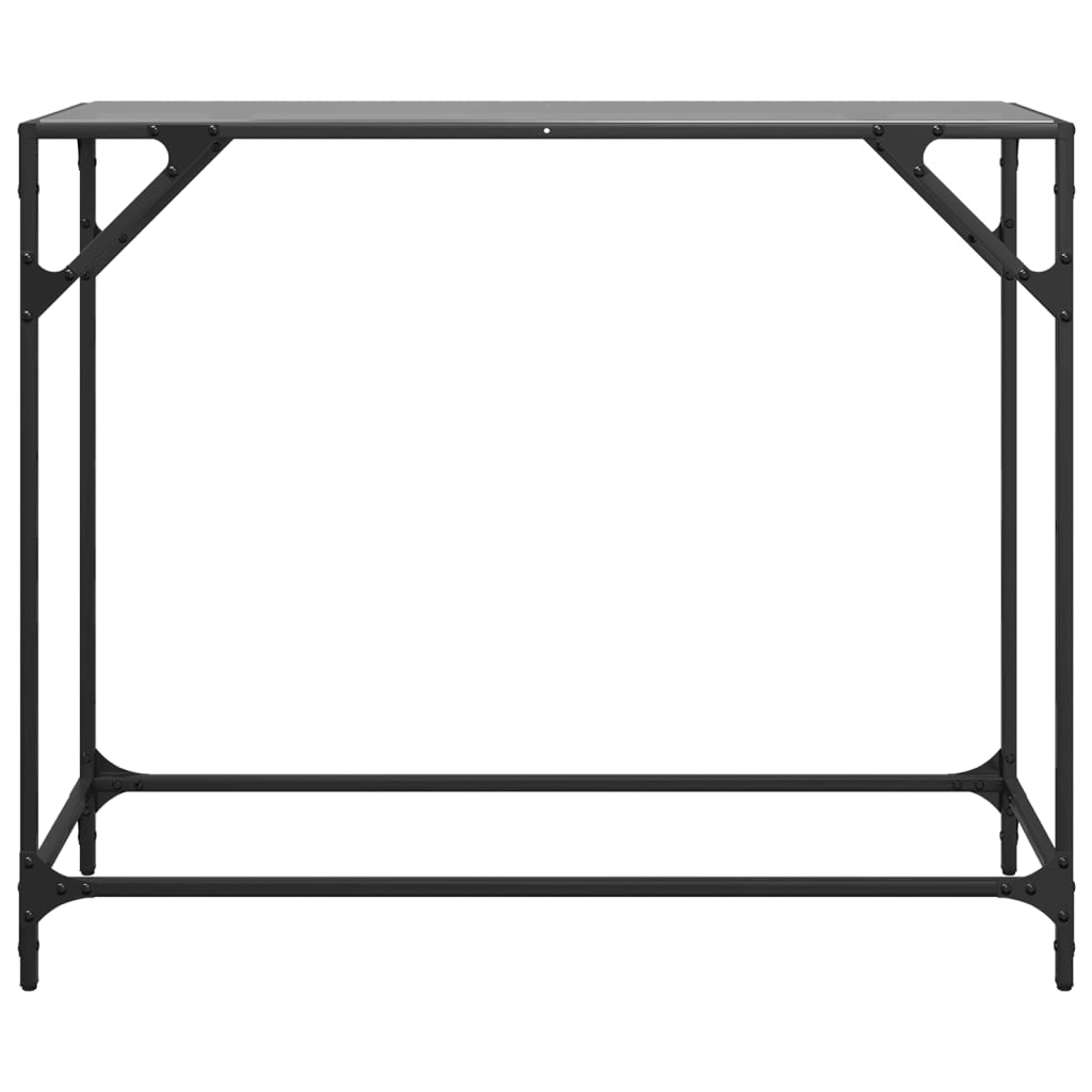 Console Table With Glass Top Steel