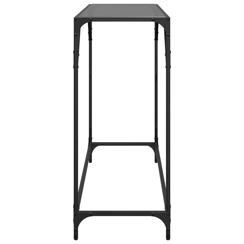 Console Table With Glass Top Steel
