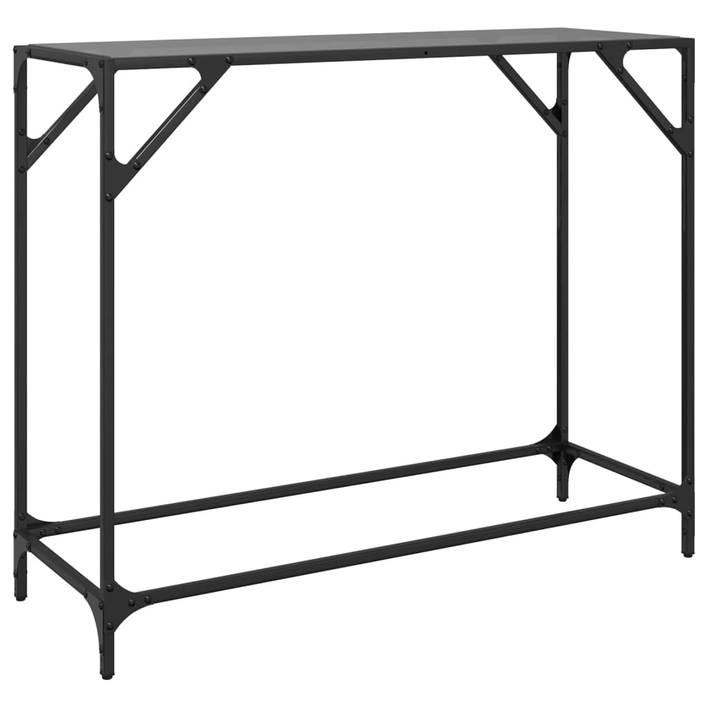 Console Table With Glass Top Steel