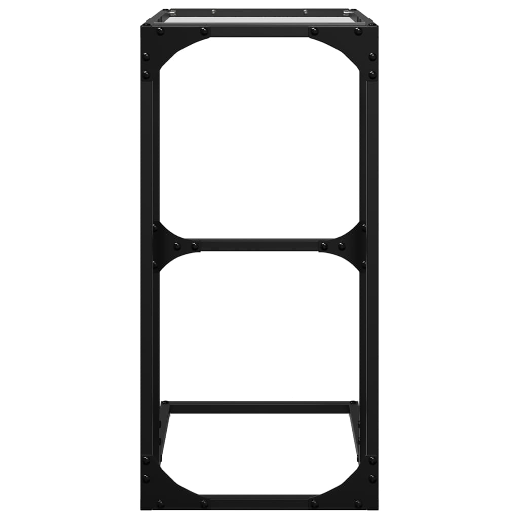 Side Table With Glass 40X30X61.5 Cm Steel