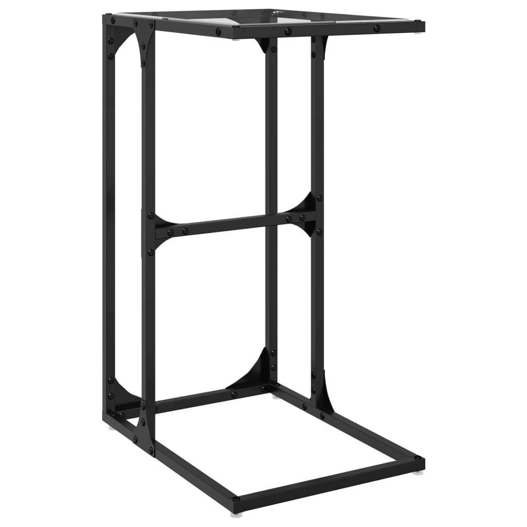 Side Table With Glass 40X30X61.5 Cm Steel