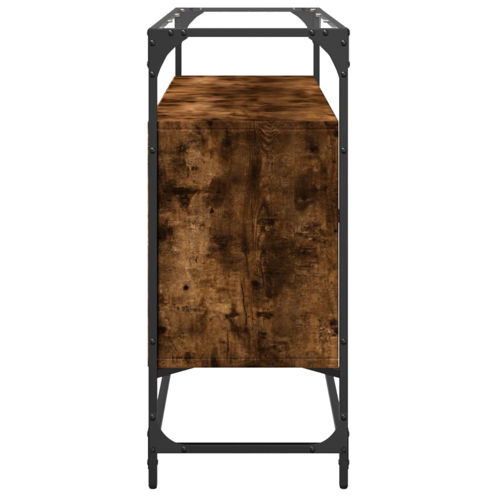 Sideboard With Glass Top 98X35X81 Cm Engineered Wood