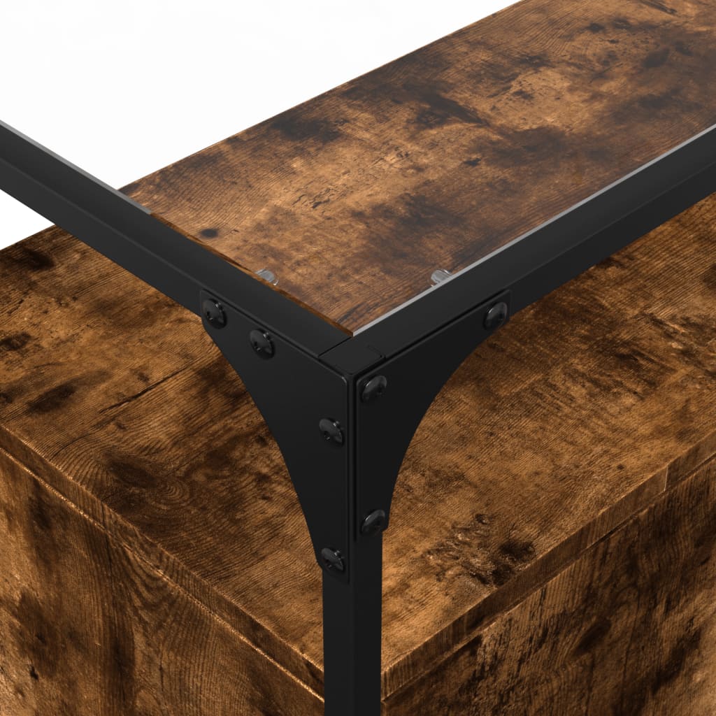 Sideboard With Glass Top 98X35X81 Cm Engineered Wood