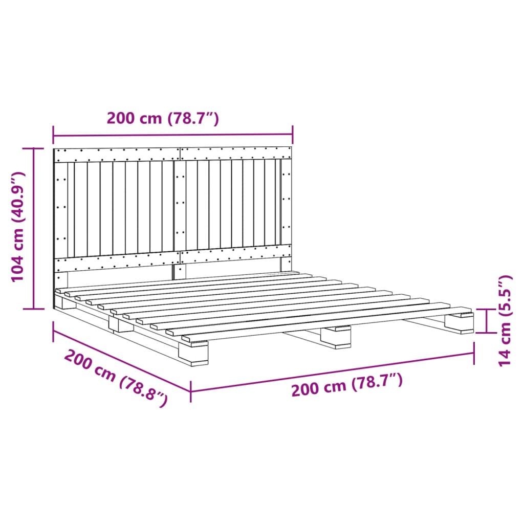 Bed Frame Without Mattress With Headboard Solid Wood