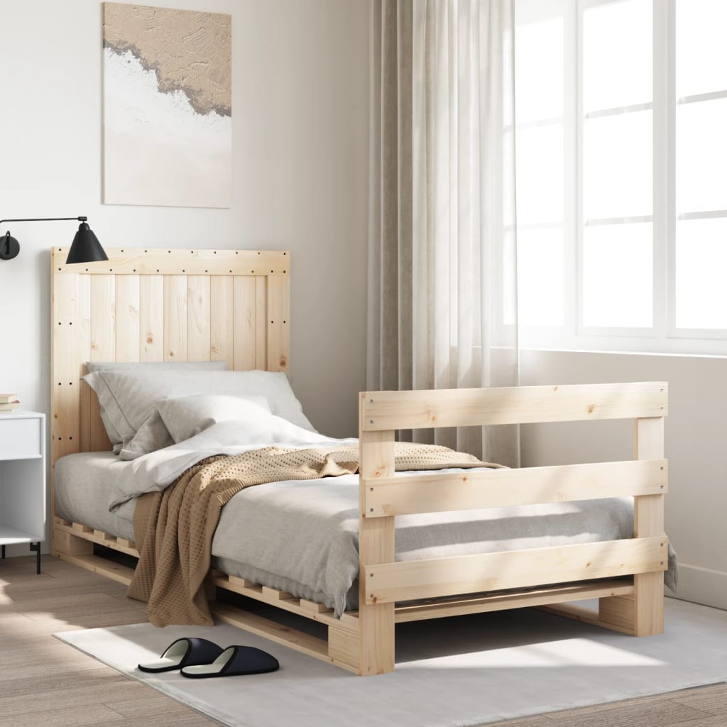 Bed Frame Without Mattress With Headboard Solid Wood