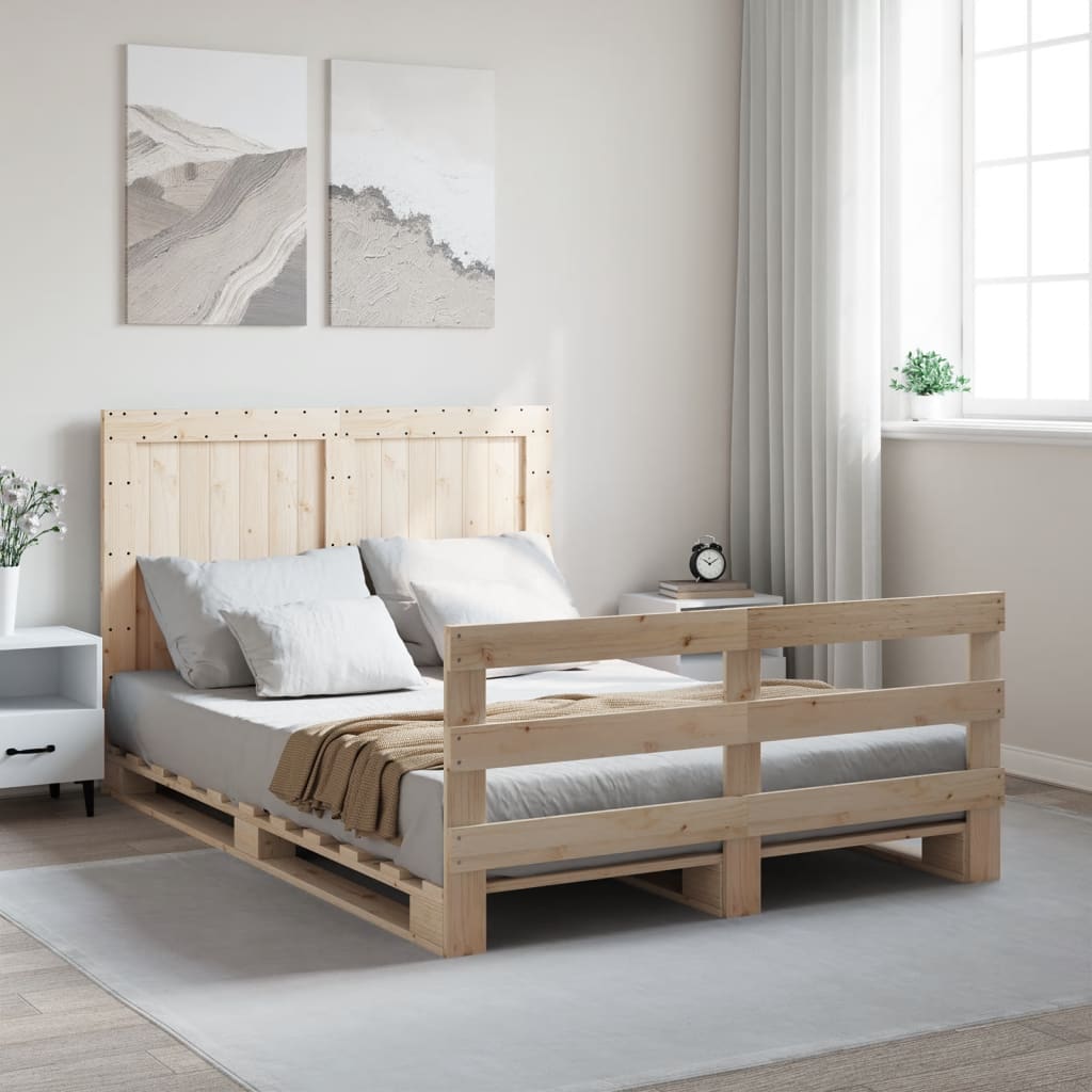 Bed Frame Without Mattress With Headboard Solid Wood