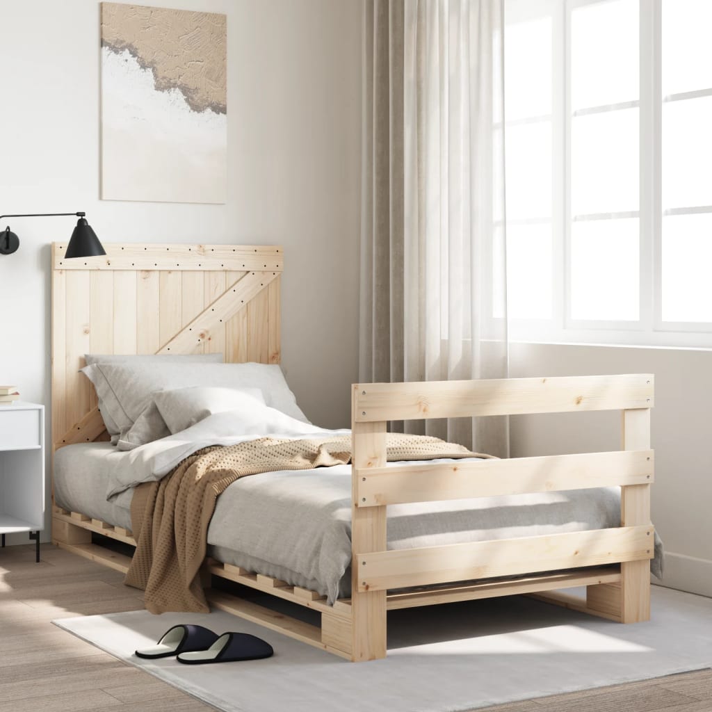 Bed Frame Without Mattress With Headboard Solid Wood