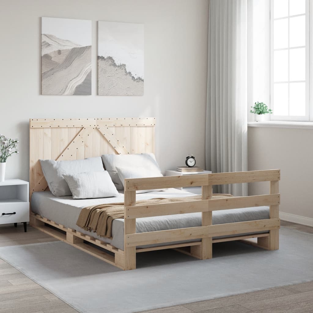 Bed Frame Without Mattress With Headboard Solid Wood