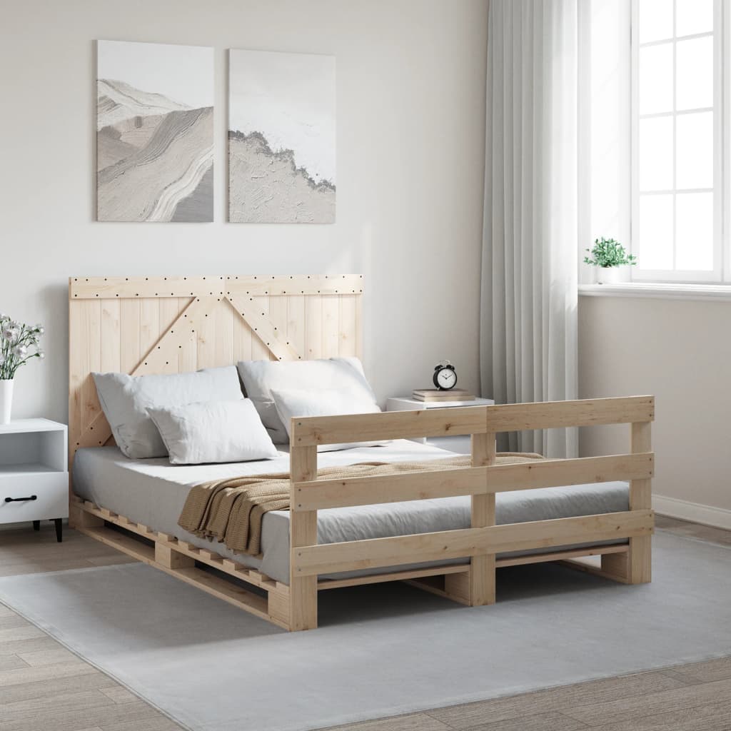 Bed Frame Without Mattress With Headboard Solid Wood