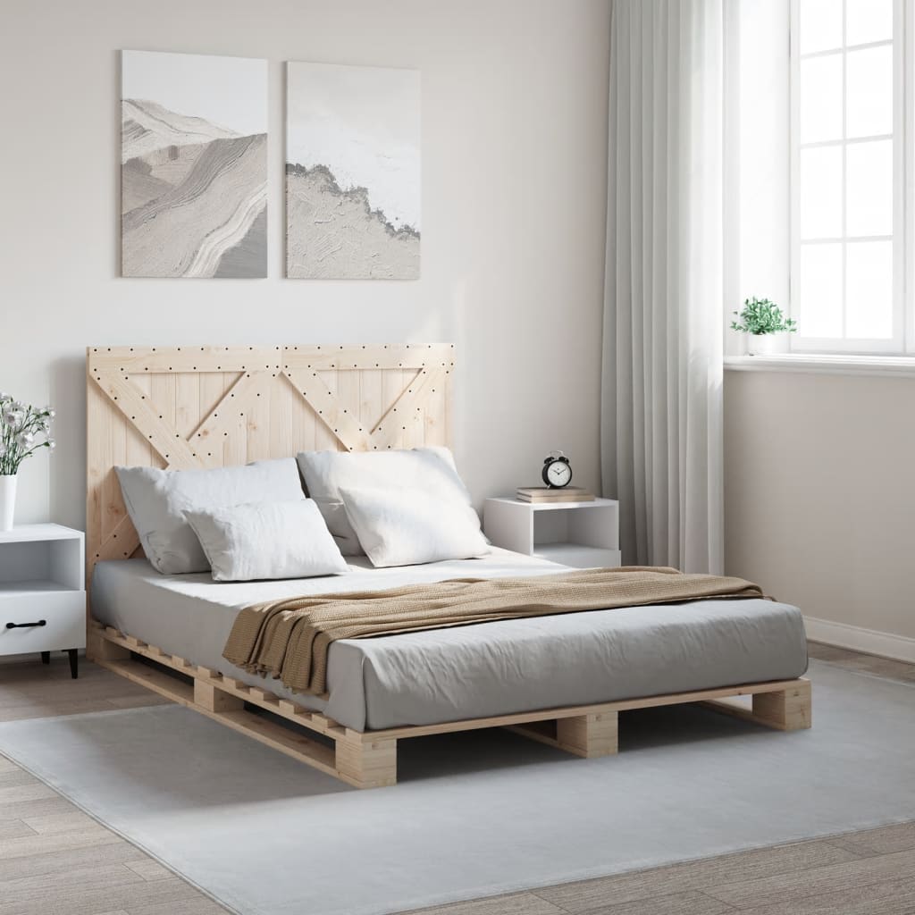 Bed Frame Without Mattress With Headboard Solid Wood