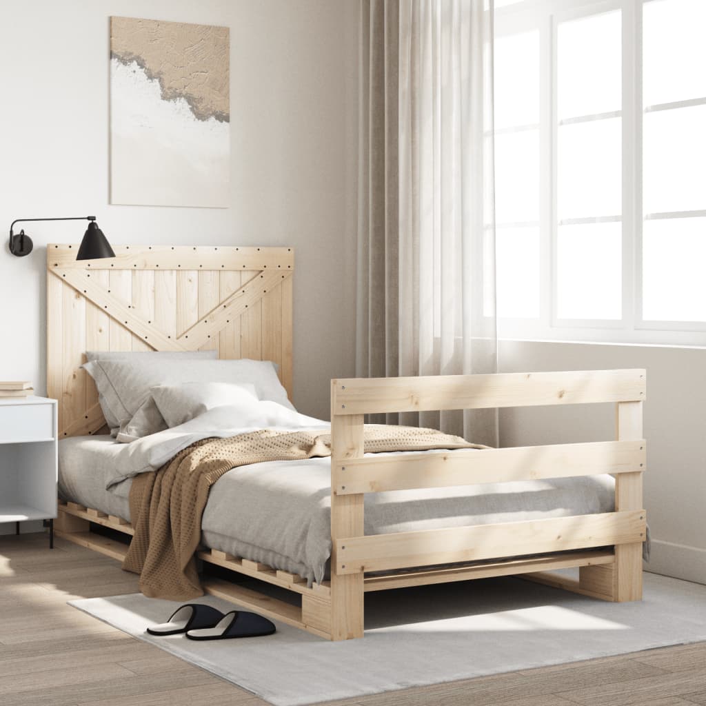 Bed Frame Without Mattress With Headboard Solid Wood