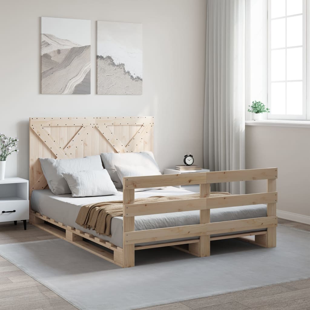 Bed Frame Without Mattress With Headboard Solid Wood