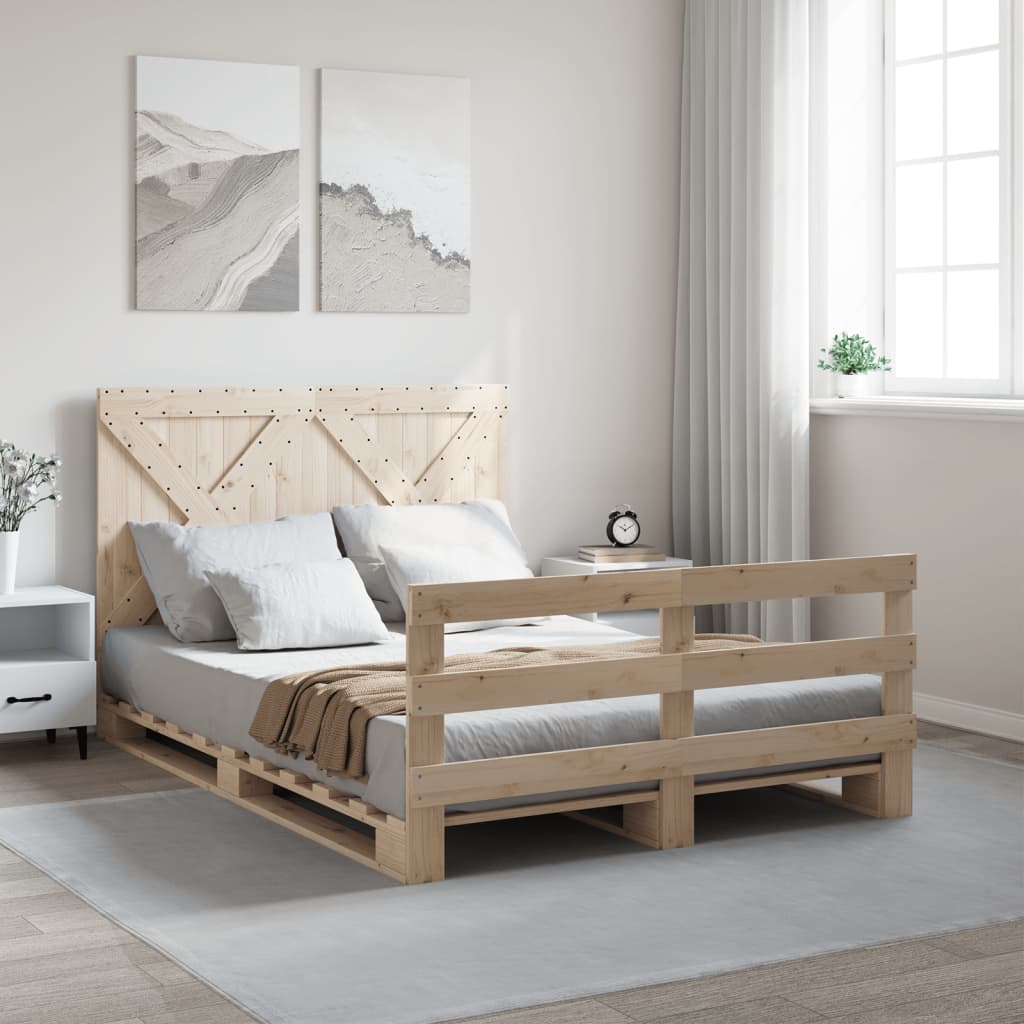 Bed Frame Without Mattress With Headboard Solid Wood