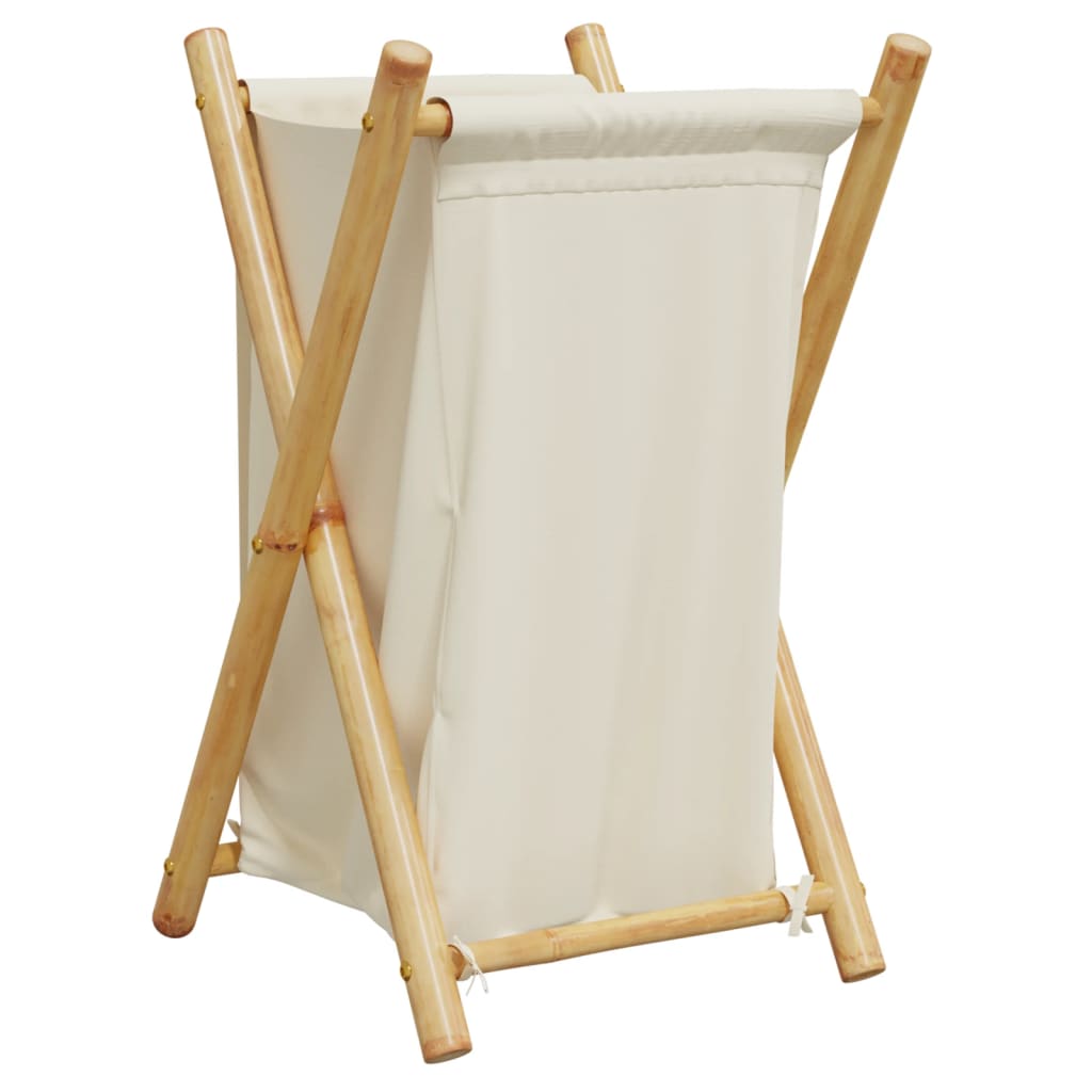 Laundry Basket Cream White Bamboo