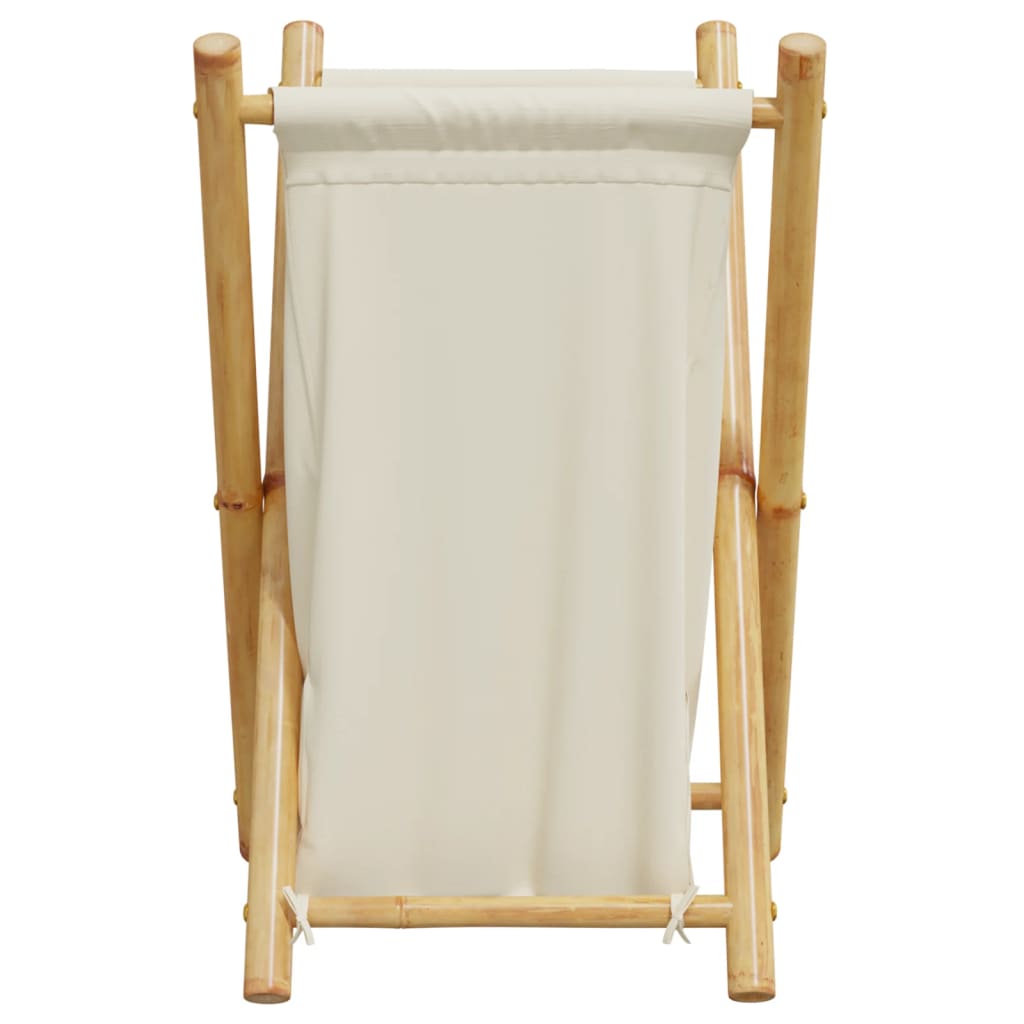 Laundry Basket Cream White Bamboo