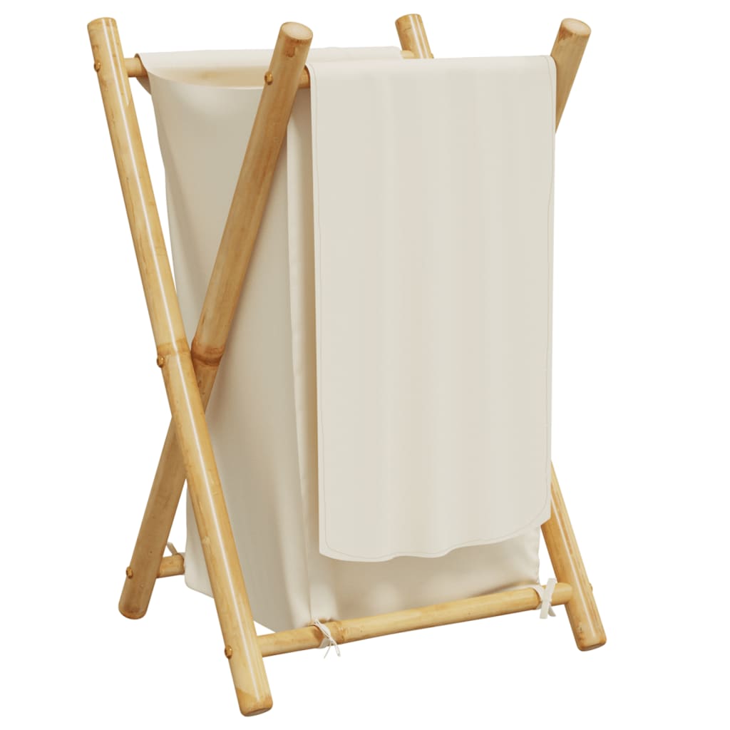 Laundry Basket Cream White Bamboo