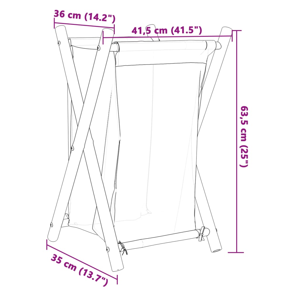 Laundry Basket Cream White Bamboo