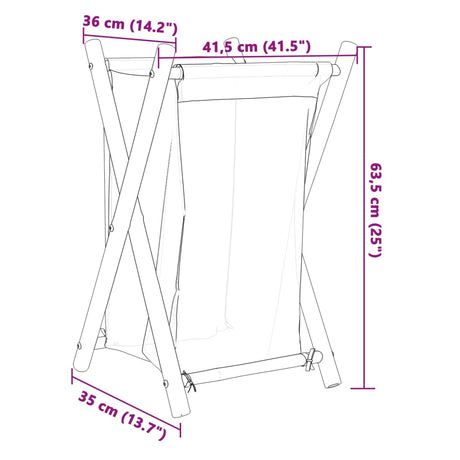 Laundry Basket Cream White Bamboo