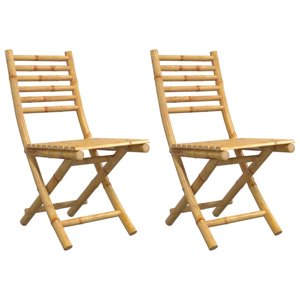 Folding Garden Chairs 2 Pcs 43X54X88 Cm Bamboo
