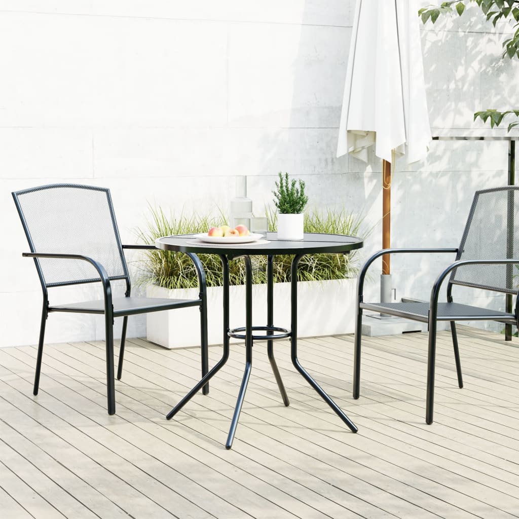 Patio Table Round Anthracite Ø Powder-Coated Steel