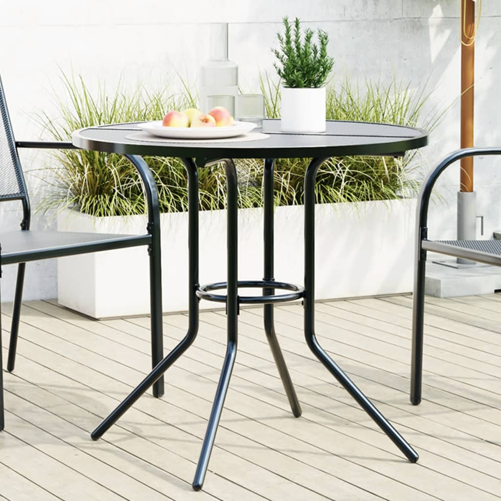 Patio Table Round Anthracite Ø Powder-Coated Steel