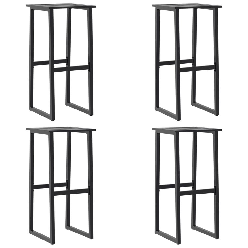 Bar Stools 4 Pcs Black 38X38X80 Cm Powder-Coated Steel