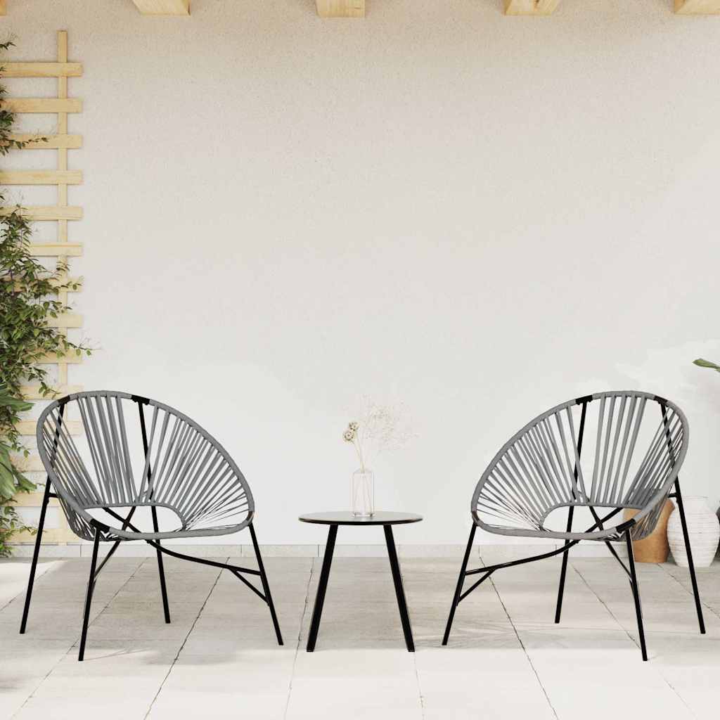 Garden Chair Set 3 Pcs Poly Rattan