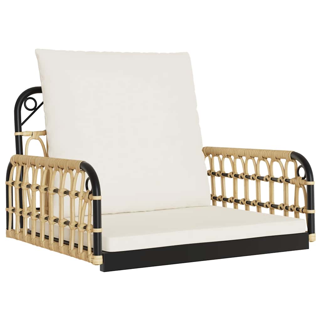 Swing Chair With Cushions Poly Rattan And Steel
