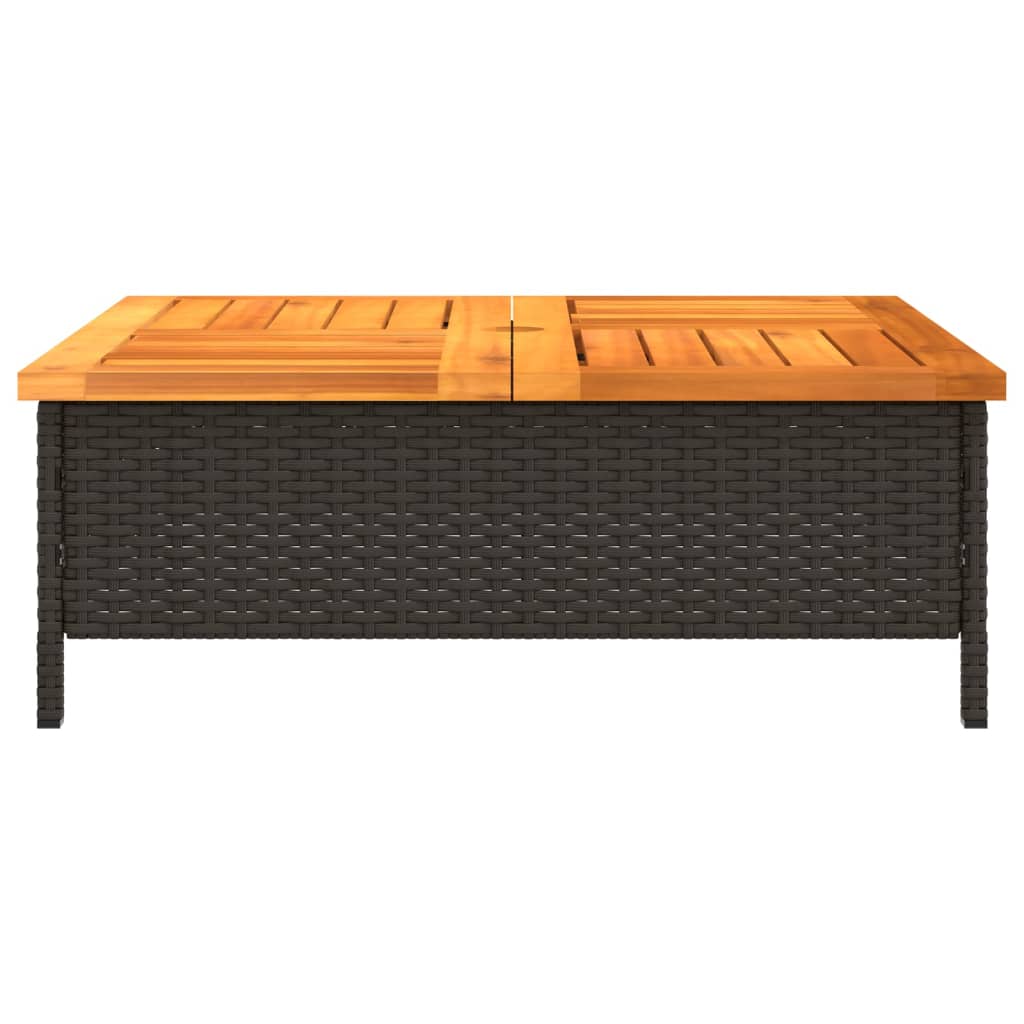 Garden Table 70X70X25 Cm Rattan And Acacia Wood