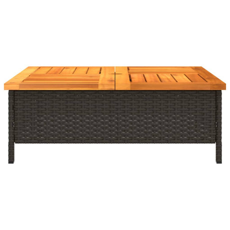 Garden Table 70X70X25 Cm Rattan And Acacia Wood