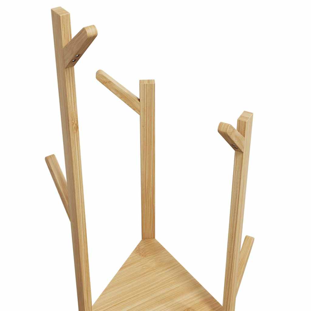 Coat Stand With Hooks And Shelves 39X33X166 Cm Bamboo